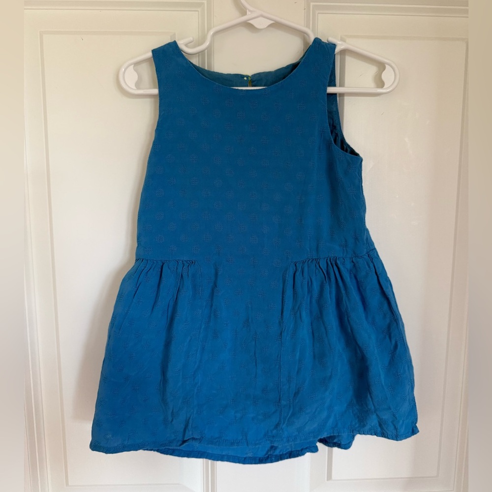 Bright Blue Patterned Sleeveless Girl Dress - Size 2t